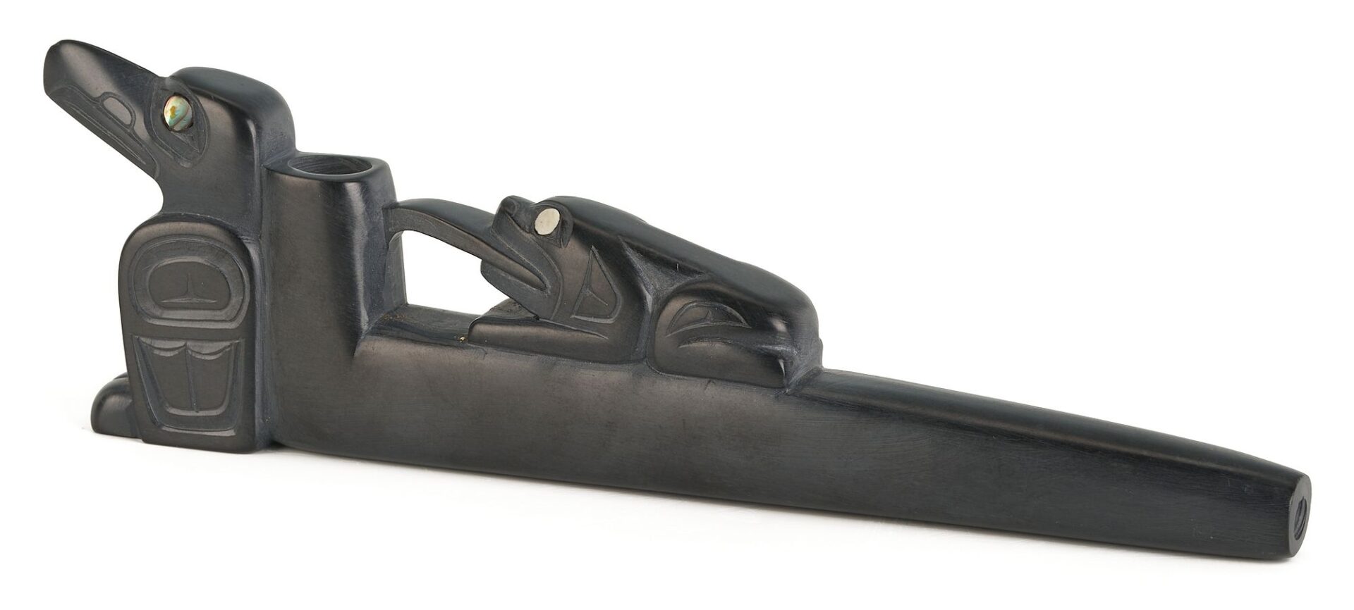 Lot 464: Native American Glen Pollard Argillite Pipe