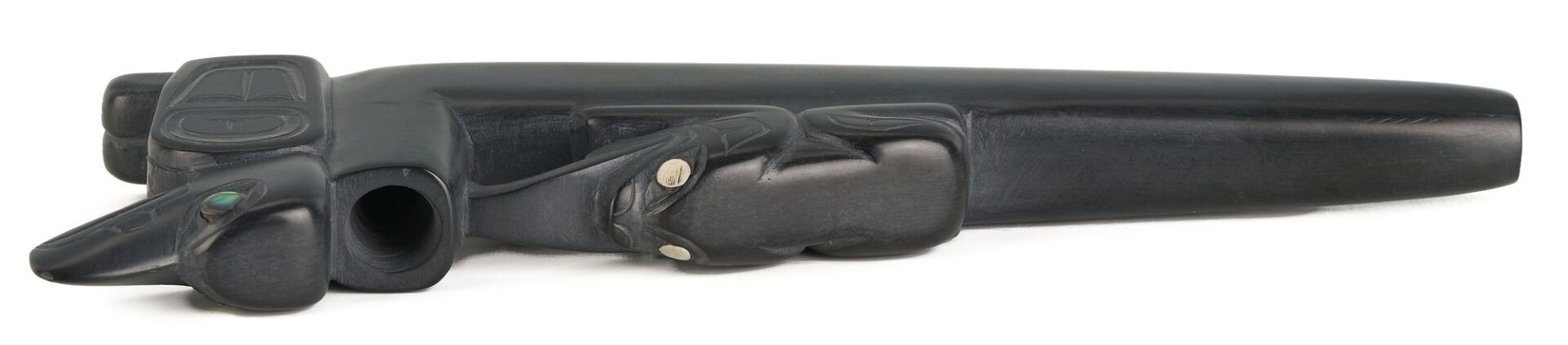 Lot 464: Native American Glen Pollard Argillite Pipe