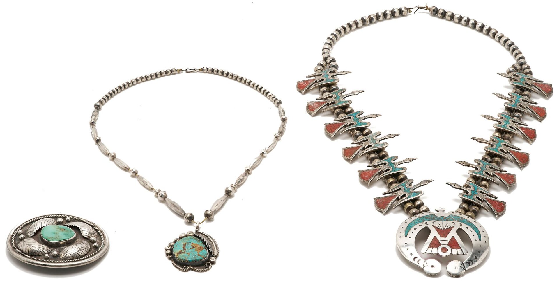 Lot 467: 3 Native American Silver Jewelry Items
