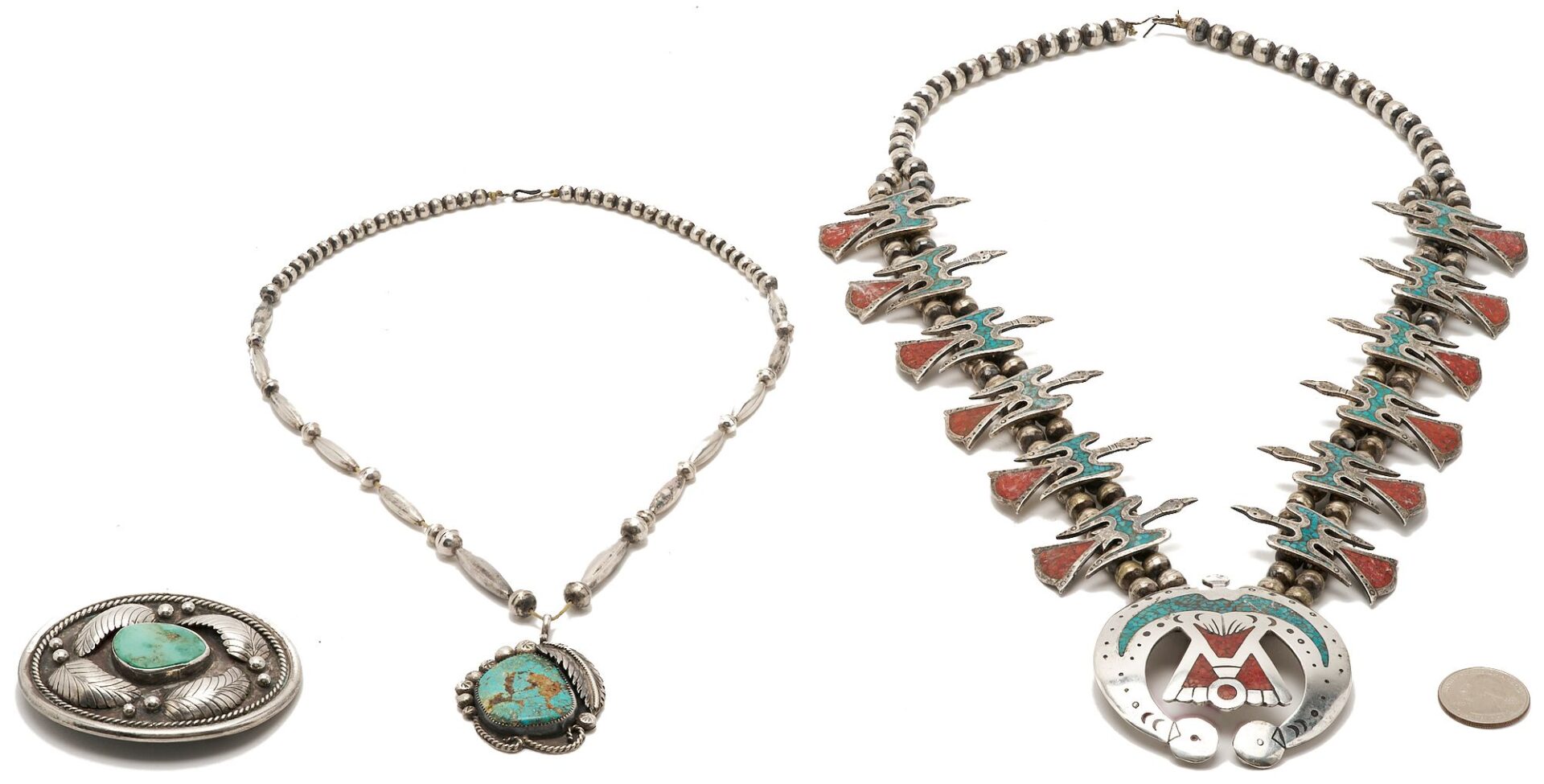 Lot 467: 3 Native American Silver Jewelry Items