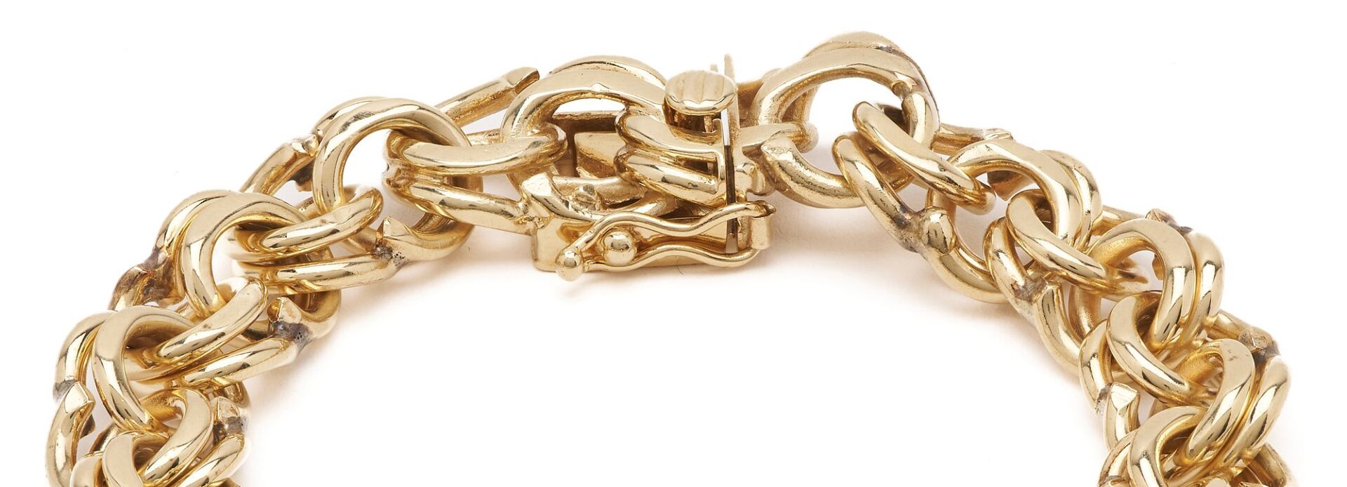 Lot 46: 14K Gold Double Link Chain Bracelet