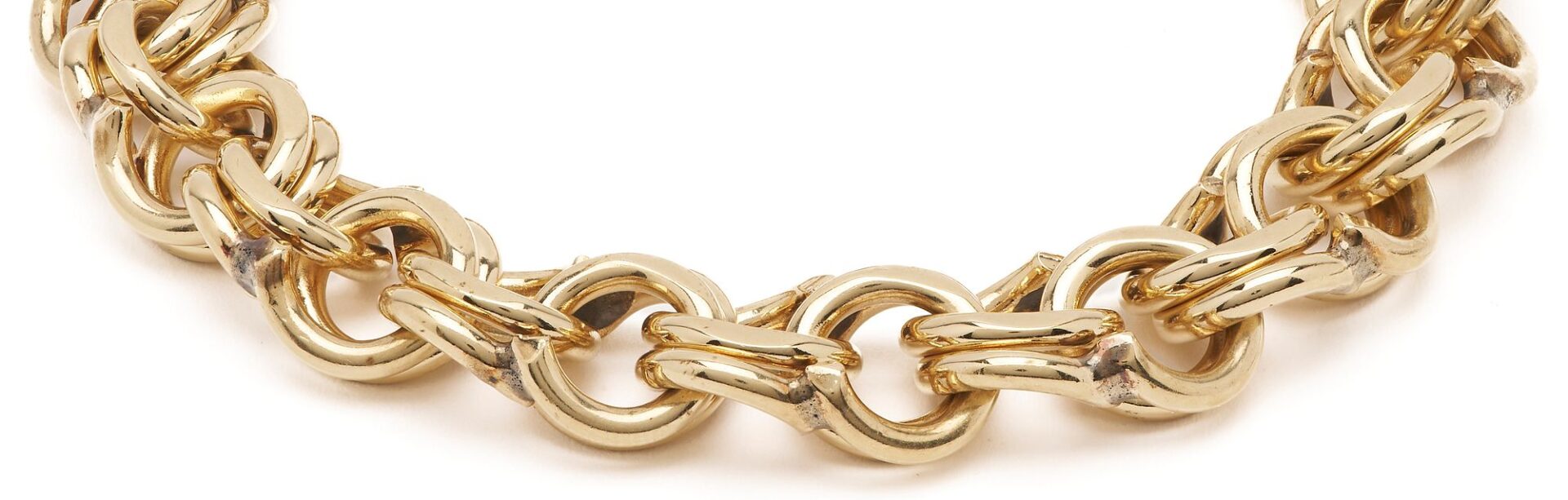 Lot 46: 14K Gold Double Link Chain Bracelet