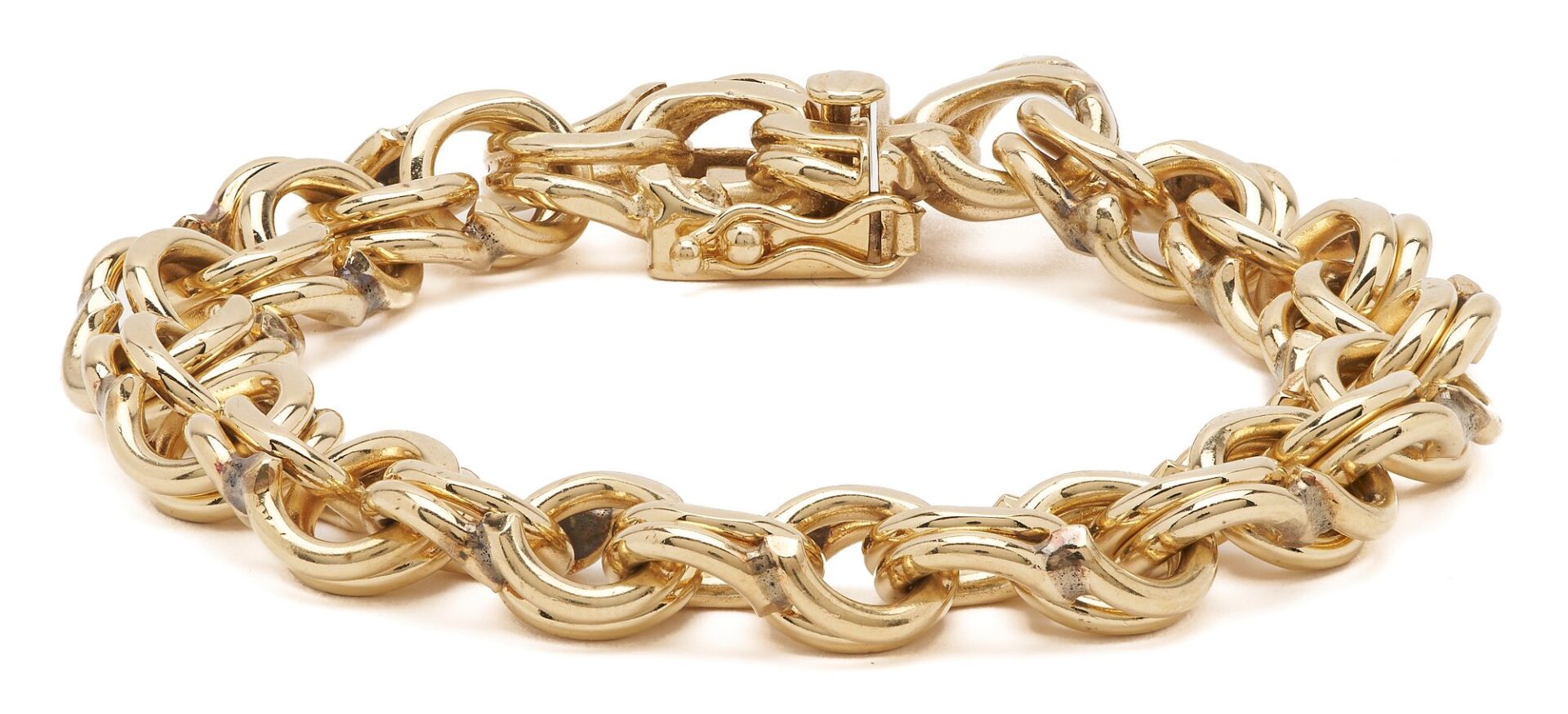 Lot 46: 14K Gold Double Link Chain Bracelet