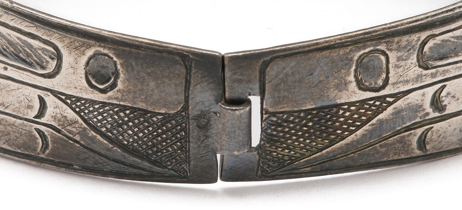 Lot 470: Native American Haida Sterling Cuff Bracelet