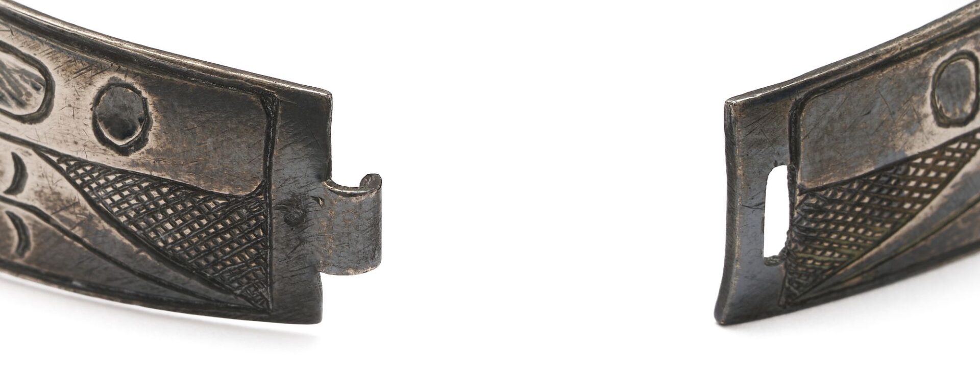 Lot 470: Native American Haida Sterling Cuff Bracelet