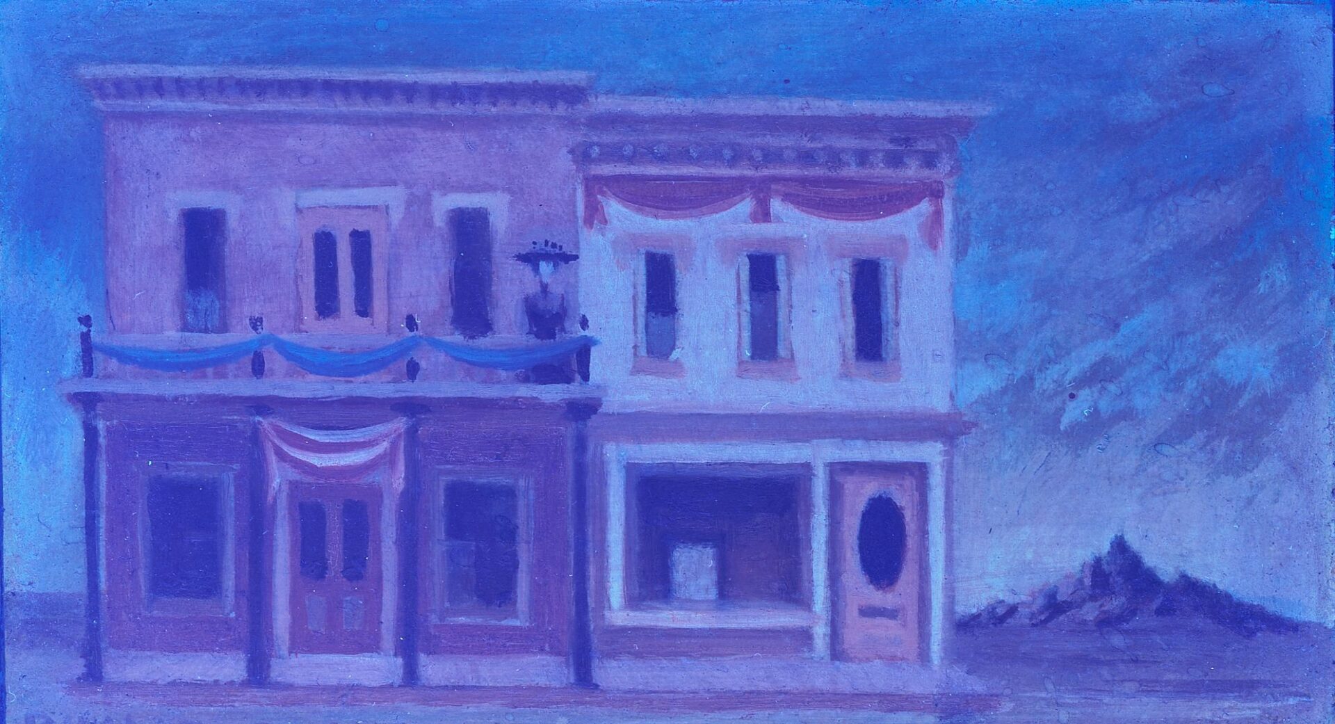Lot 472: Philip Campbell Curtis Surrealist Architectural Painting
