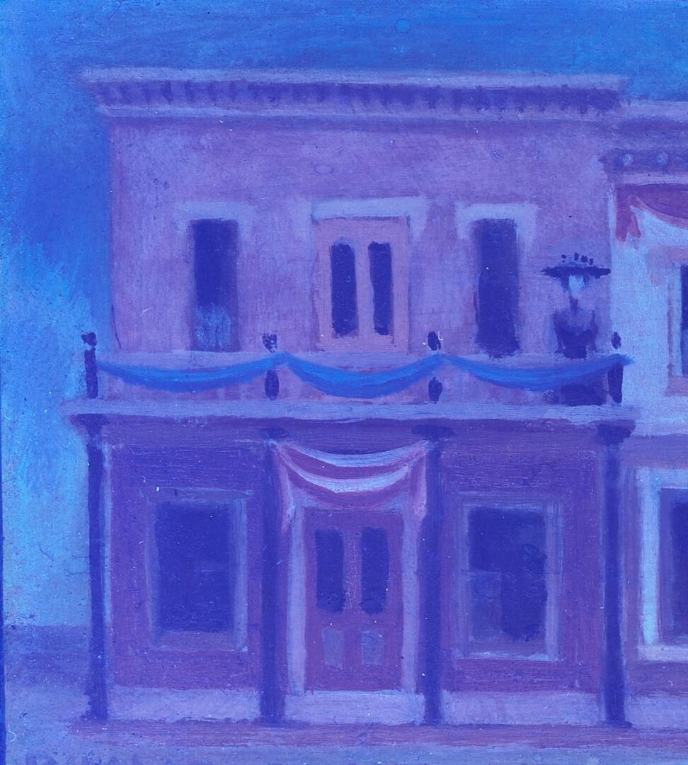 Lot 472: Philip Campbell Curtis Surrealist Architectural Painting