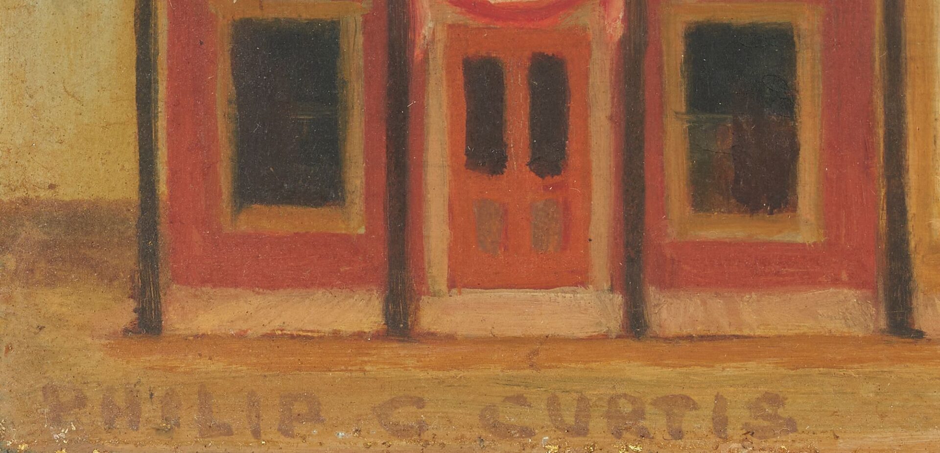 Lot 472: Philip Campbell Curtis Surrealist Architectural Painting