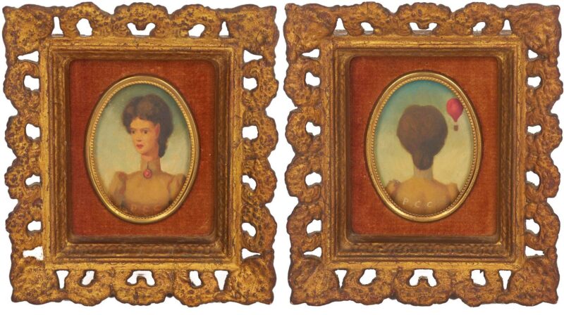 Lot 473: Pr. Philip Campbell Curtis Surrealist Portrait Paintings