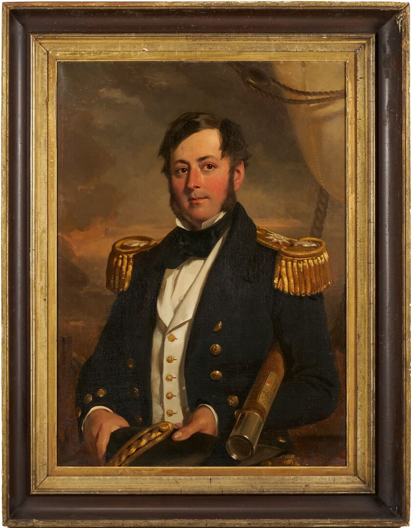 Lot 477: British School 19th C. O/C Nautical Portrait
