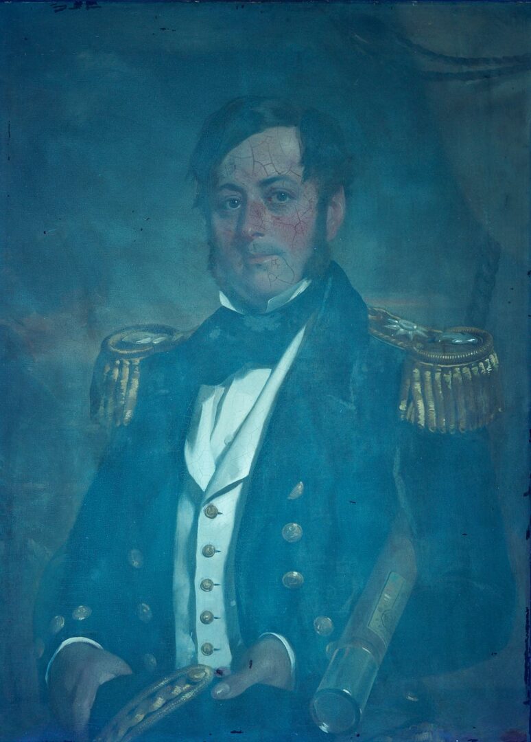 Lot 477: British School 19th C. O/C Nautical Portrait