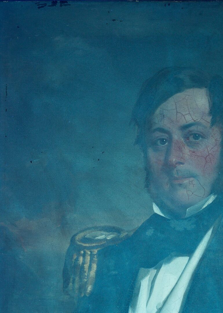 Lot 477: British School 19th C. O/C Nautical Portrait