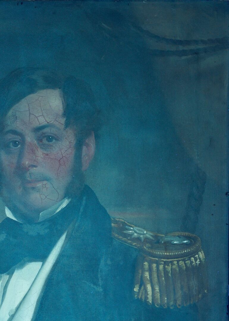 Lot 477: British School 19th C. O/C Nautical Portrait