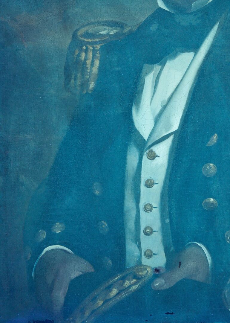 Lot 477: British School 19th C. O/C Nautical Portrait
