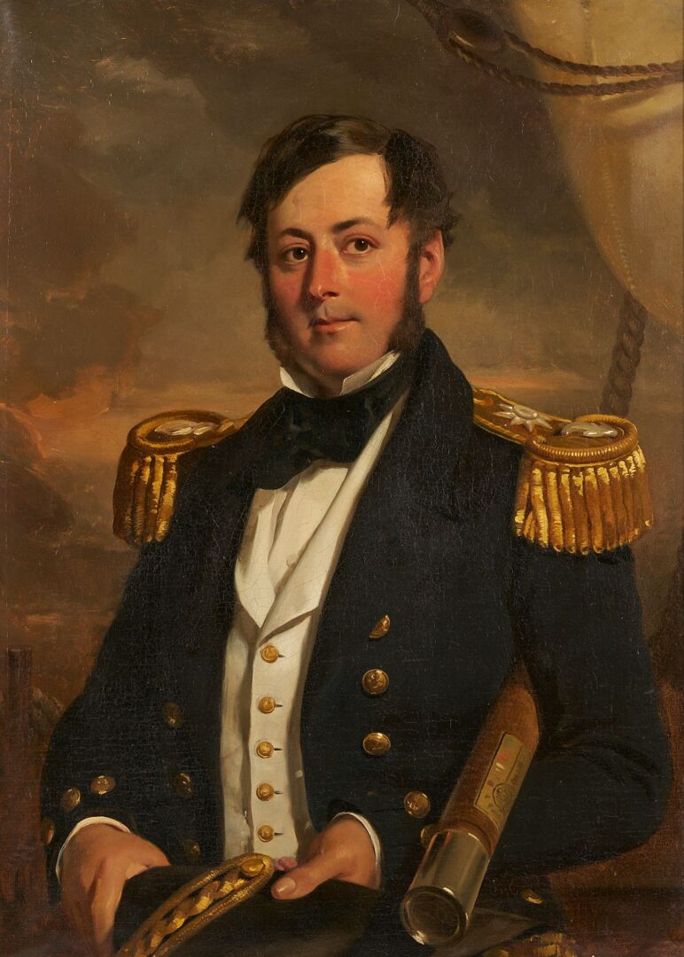 Lot 477: British School 19th C. O/C Nautical Portrait