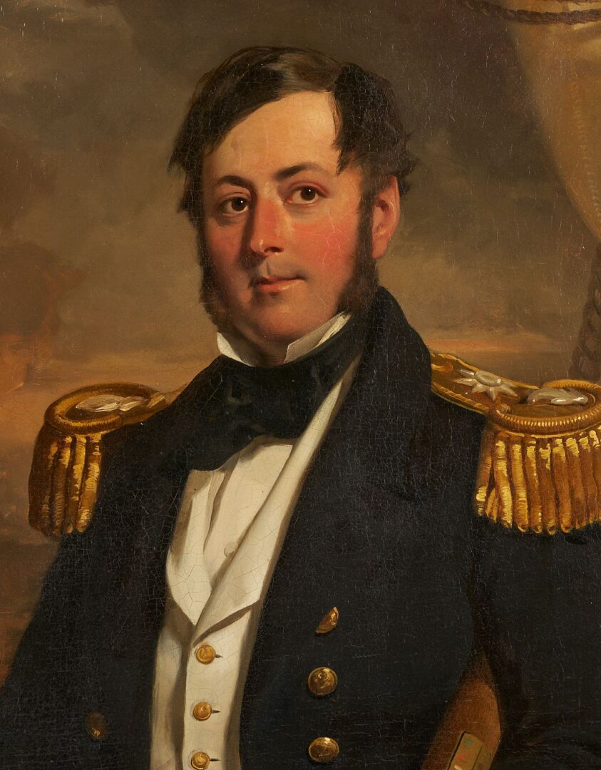 Lot 477: British School 19th C. O/C Nautical Portrait