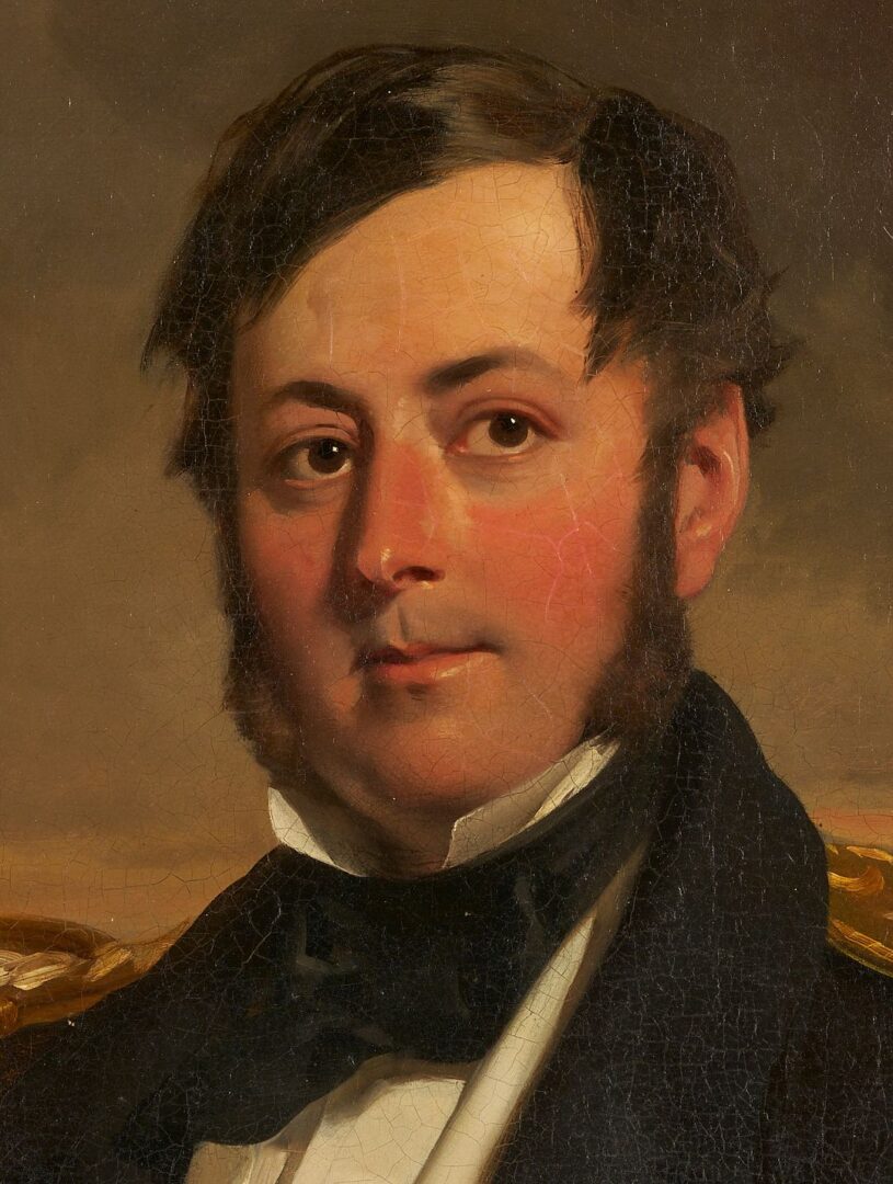 Lot 477: British School 19th C. O/C Nautical Portrait