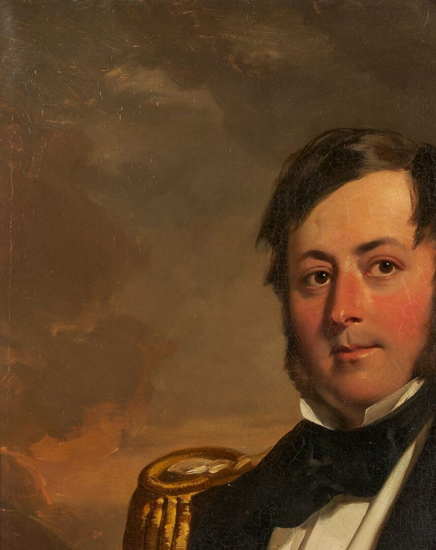 Lot 477: British School 19th C. O/C Nautical Portrait