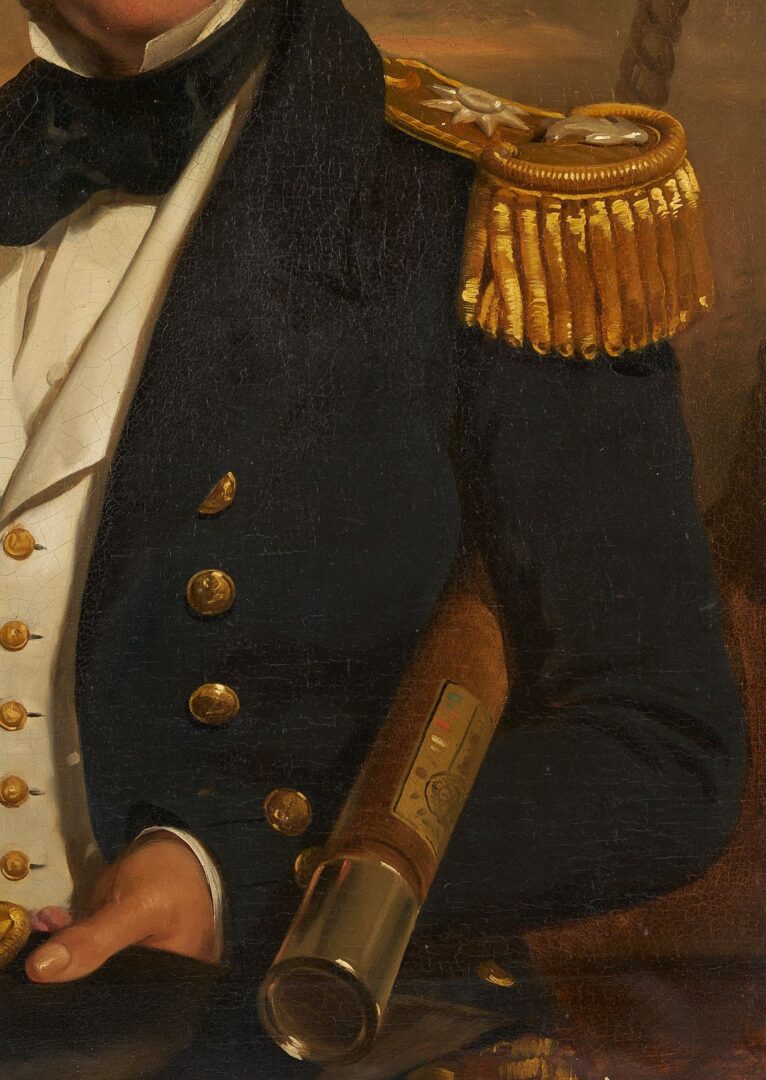 Lot 477: British School 19th C. O/C Nautical Portrait