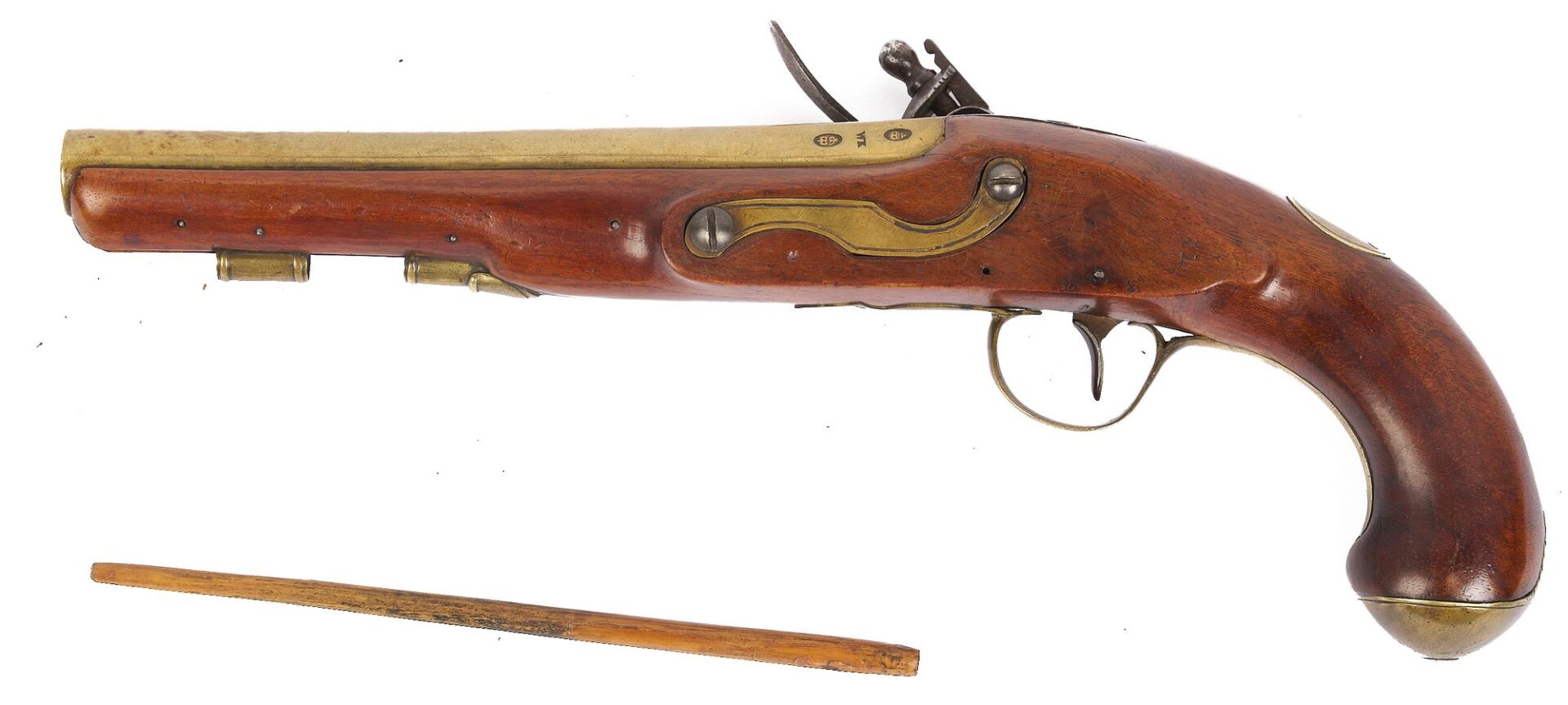 Lot 478: W. Ketland London Flintlock Pistol 1800-1810; plus Small Unmarked Pistol
