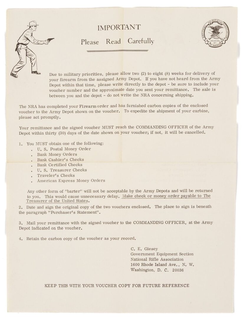 Lot 482: WWII M1 Carbine, National Postal Meter, 1943