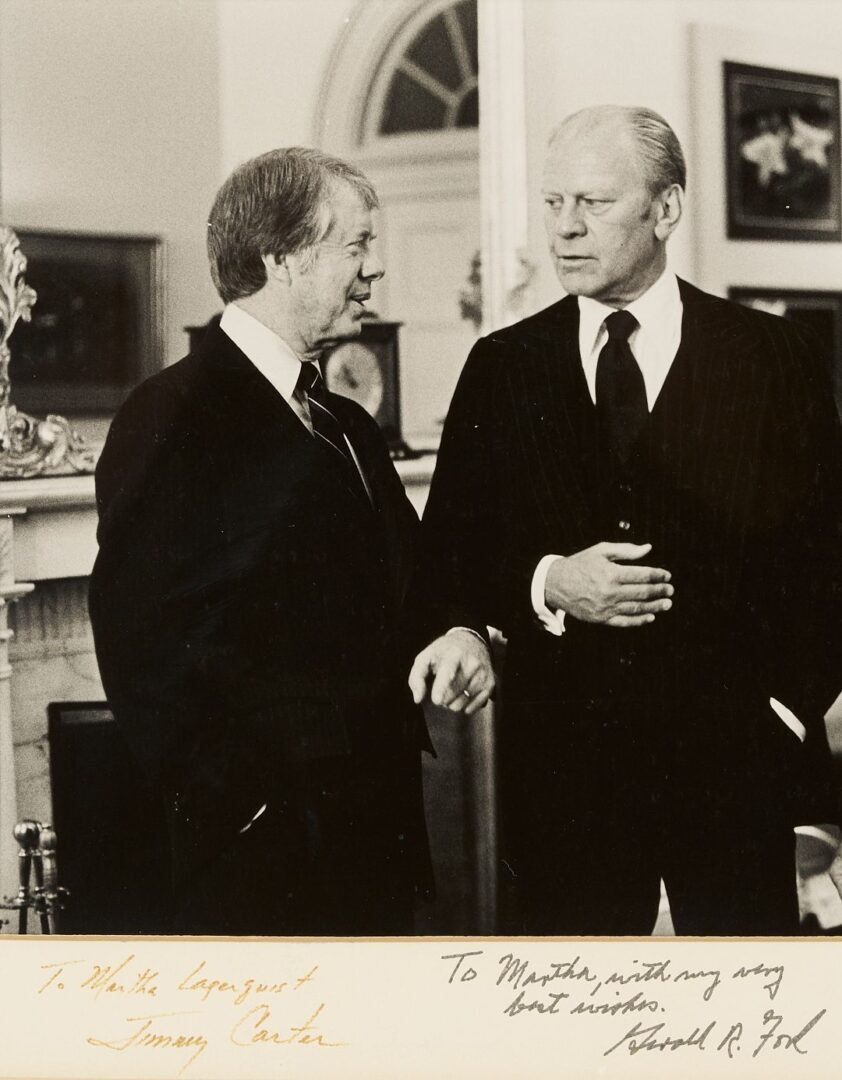 Lot 487: Signed Photo of 3 Presidents: Nixon, Ford, Carter