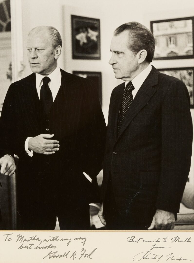 Lot 487: Signed Photo of 3 Presidents: Nixon, Ford, Carter