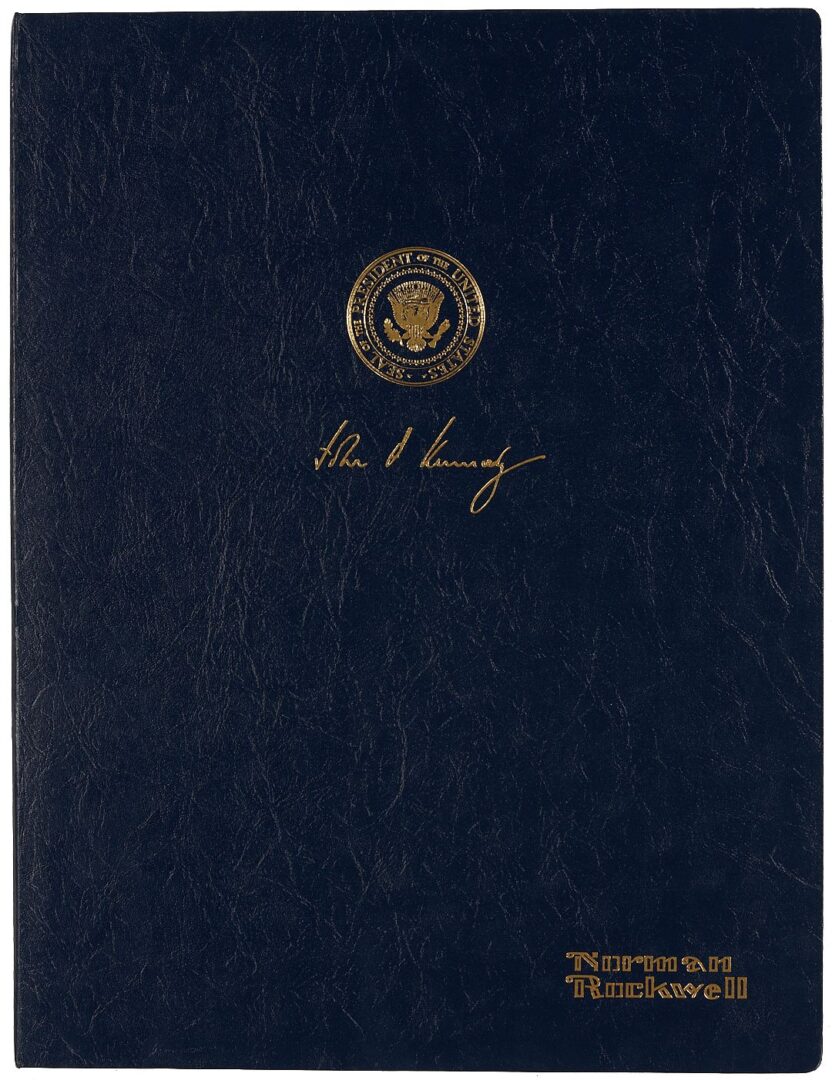 Lot 489: Norman Rockwell Signed John F. Kennedy Portrait, 1976