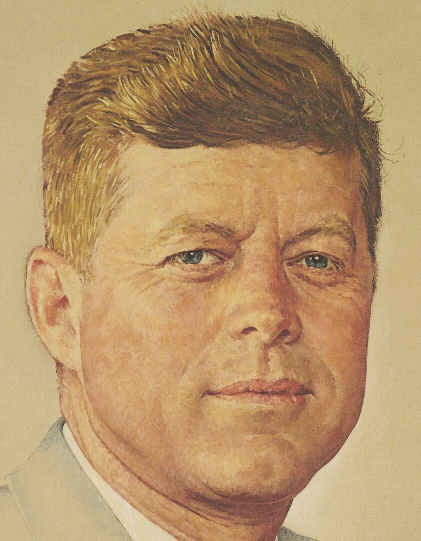 Lot 489: Norman Rockwell Signed John F. Kennedy Portrait, 1976