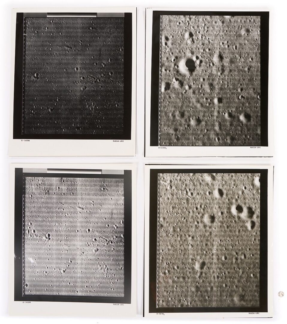 Lot 491: Four NASA Moon Survey Photos 147H1, 148M, 149M, 149H1; Mare Insularum