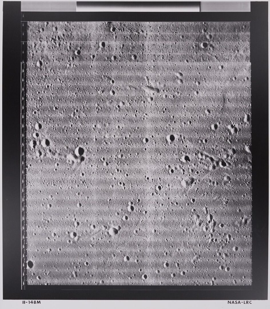 Lot 491: Four NASA Moon Survey Photos 147H1, 148M, 149M, 149H1; Mare Insularum