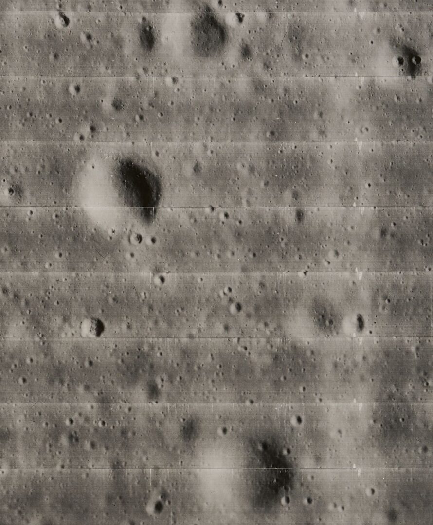 Lot 492: Four NASA Moon Survey Photos  81M, 112M, 114M, 114H2 Armstrong Crater