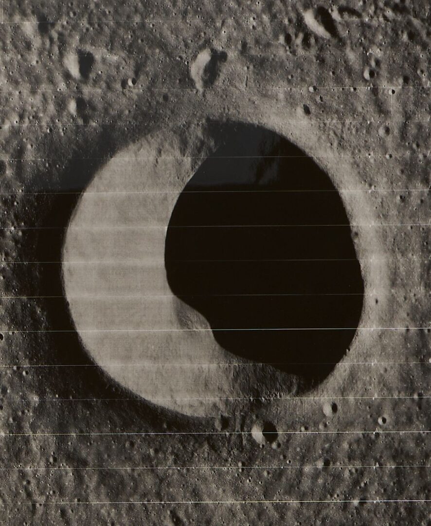 Lot 492: Four NASA Moon Survey Photos  81M, 112M, 114M, 114H2 Armstrong Crater