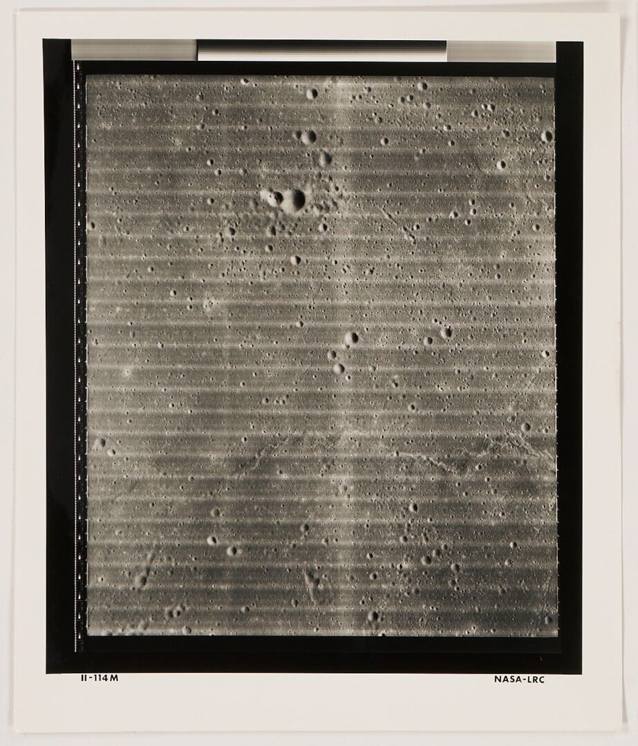 Lot 492: Four NASA Moon Survey Photos  81M, 112M, 114M, 114H2 Armstrong Crater
