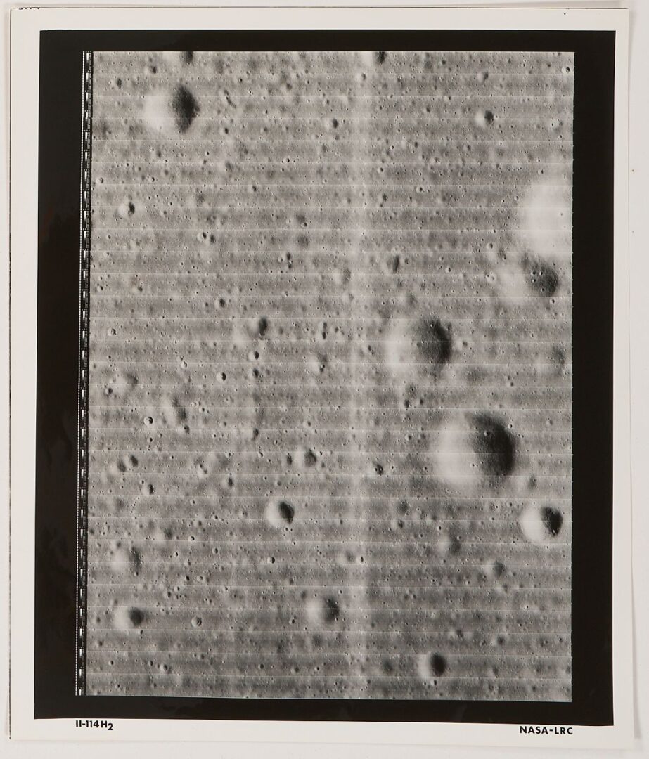 Lot 492: Four NASA Moon Survey Photos  81M, 112M, 114M, 114H2 Armstrong Crater