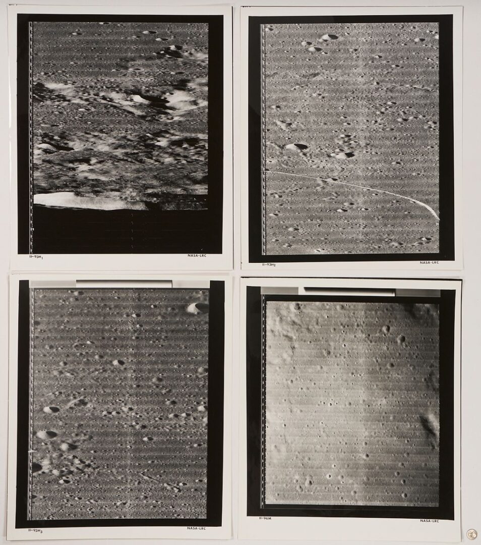 Lot 493: Four NASA Moon Survey Photos 93H1, 93H2, 93H3, 94M; Sinus Medii
