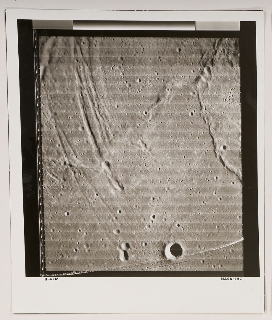 Lot 494: Four NASA Moon Survey Photos 47M, 50M, 50H1, 51M; Arago Crater