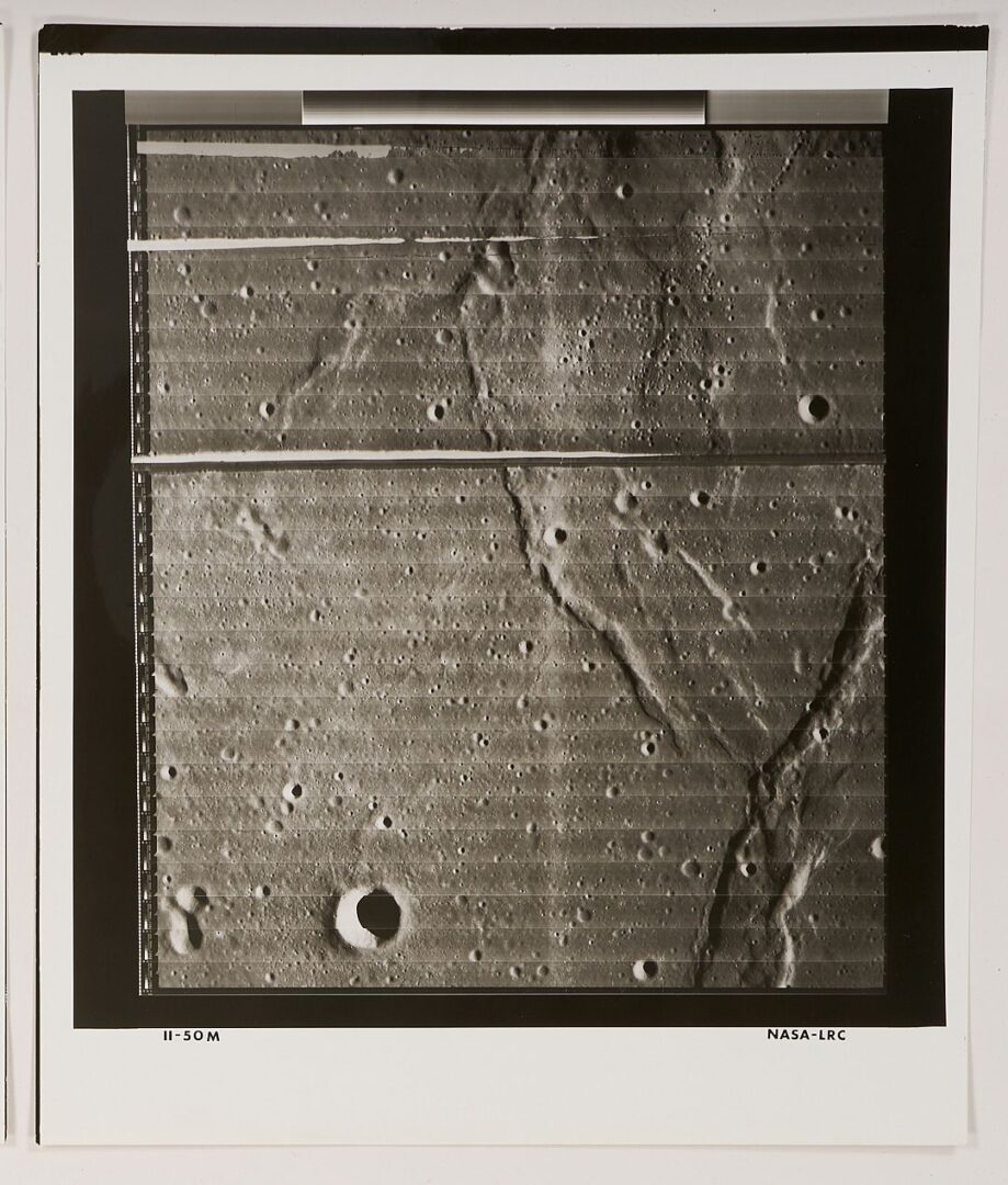 Lot 494: Four NASA Moon Survey Photos 47M, 50M, 50H1, 51M; Arago Crater