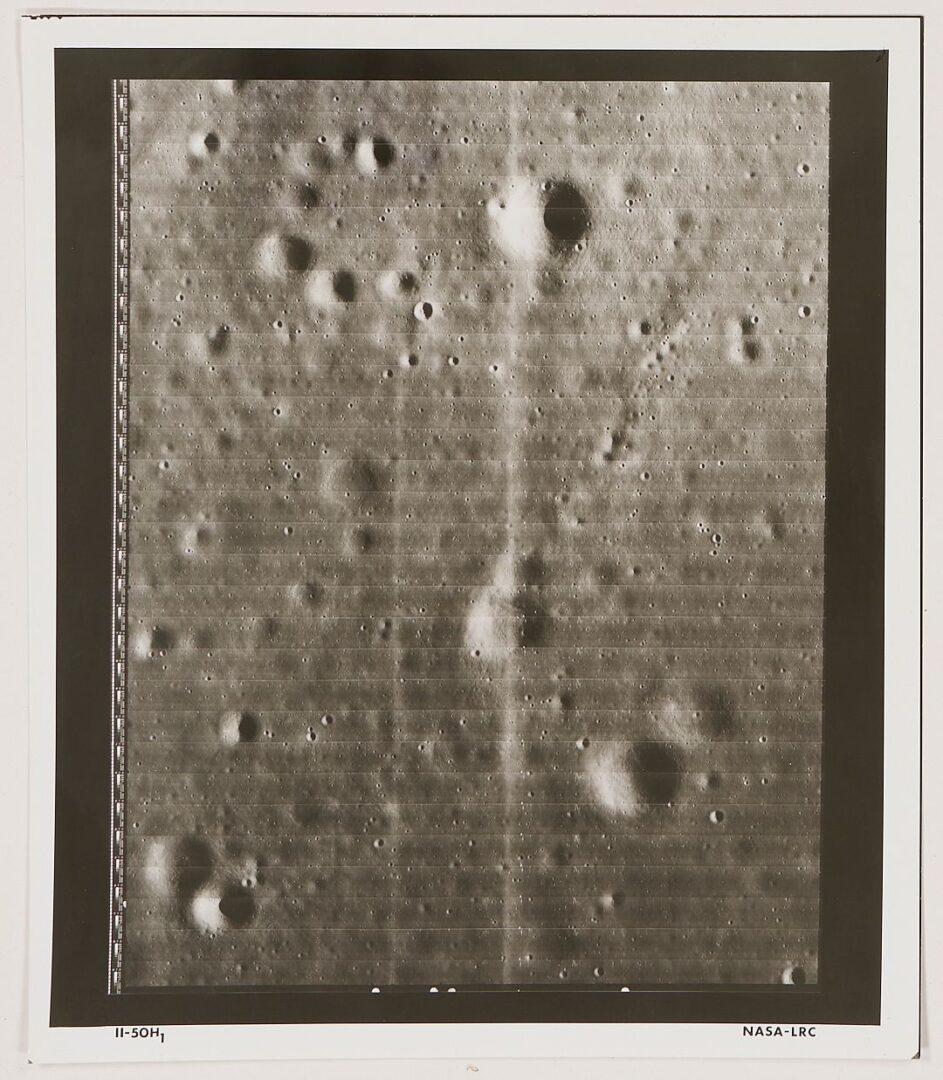 Lot 494: Four NASA Moon Survey Photos 47M, 50M, 50H1, 51M; Arago Crater