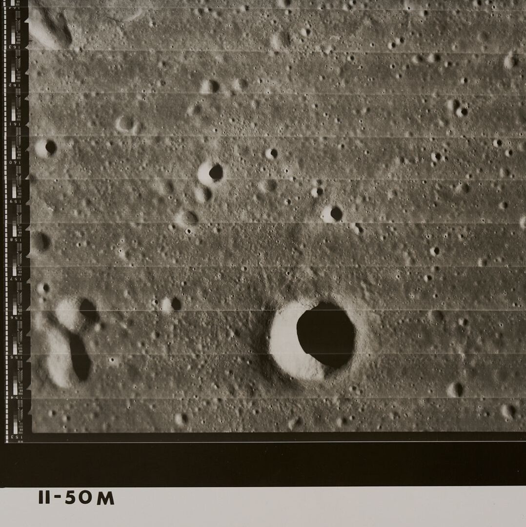 Lot 494: Four NASA Moon Survey Photos 47M, 50M, 50H1, 51M; Arago Crater
