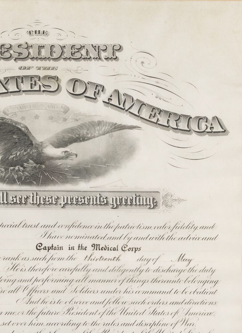 Lot 496: Theodore Roosevelt Signed Commission