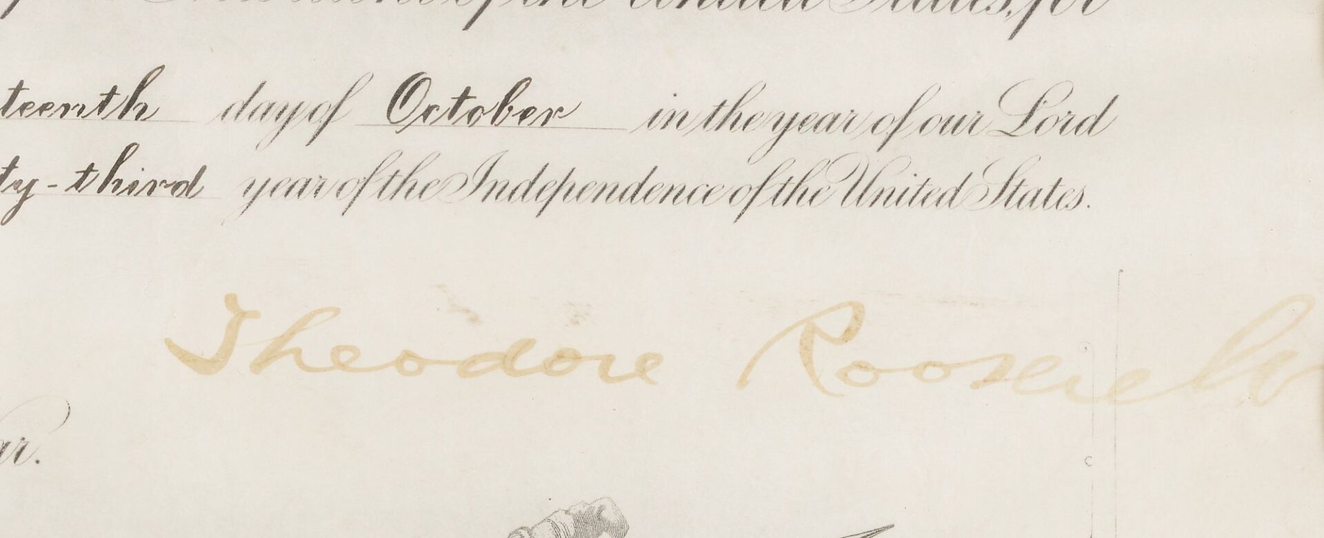 Lot 496: Theodore Roosevelt Signed Commission