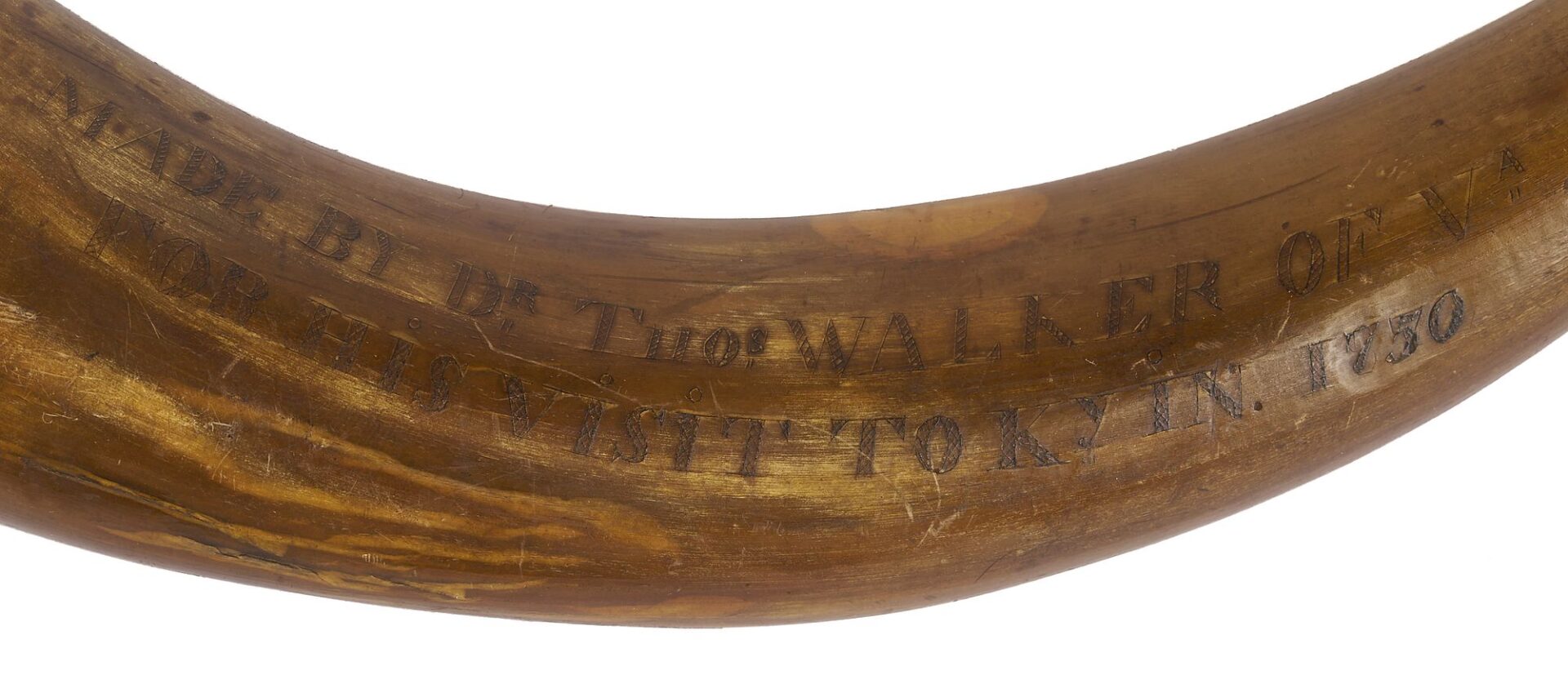 Lot 497: Dr. Thomas Walker Family Powder Horn, VA/KY interest, plus SOC Certificate