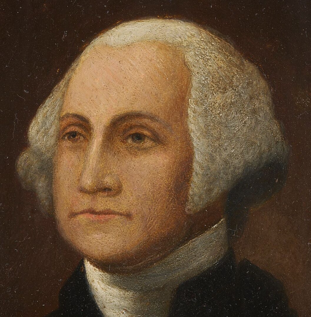 Lot 498: Early George Washington Portrait, poss. James Peale, ex-Dudensing