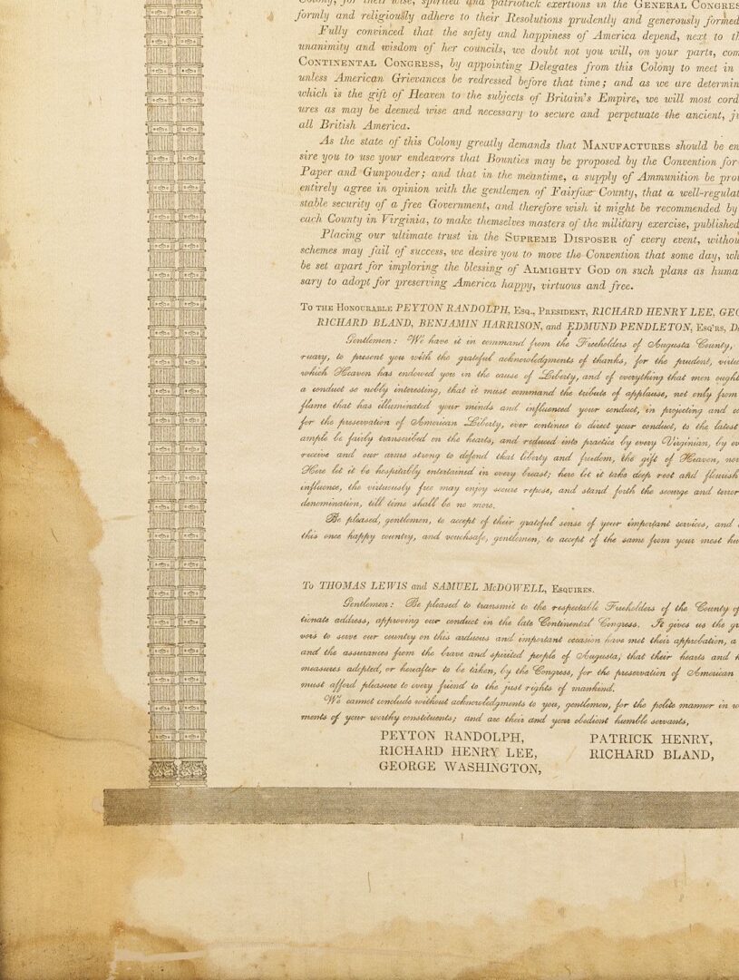 Lot 499: Augusta Resolves Silk Broadside, Revolutionary War Related