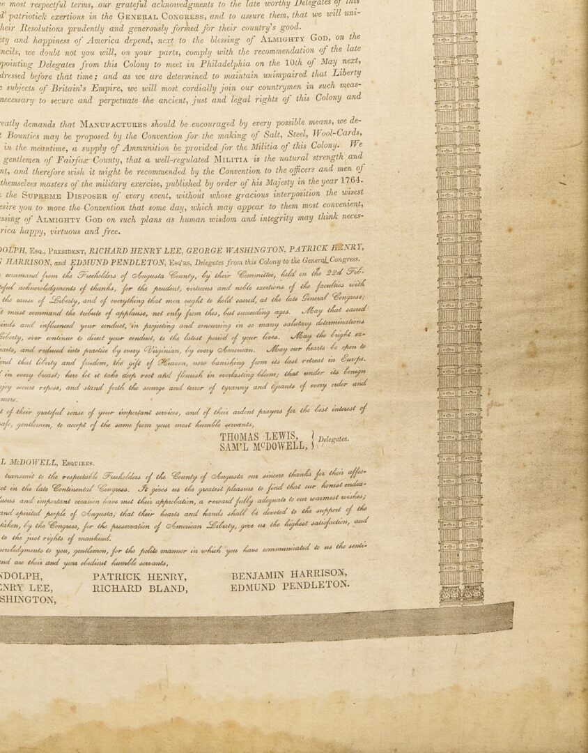 Lot 499: Augusta Resolves Silk Broadside, Revolutionary War Related