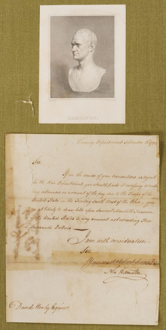 Lot 500: Alexander Hamilton ALS, Whiskey Rebellion