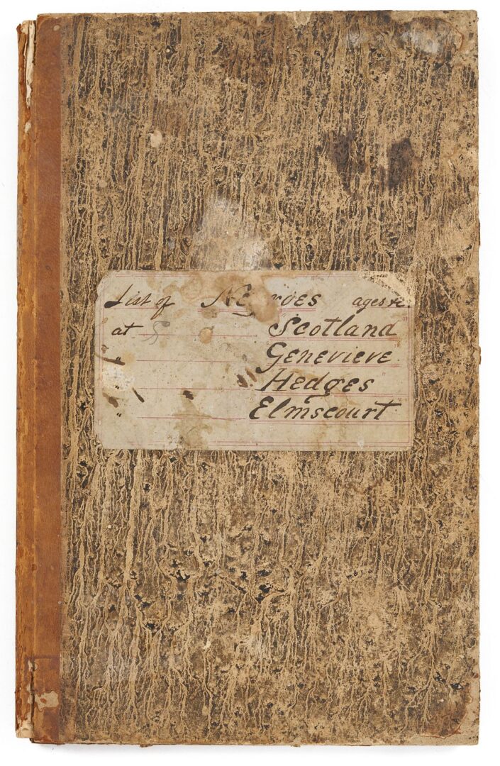 Lot 502: Slave Ledger, Merrill Plantations, Natchez, MS & Concordia, LA