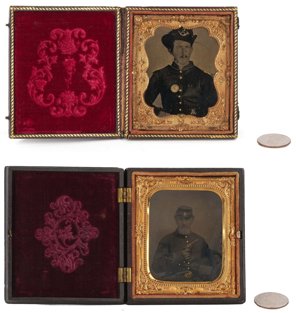Lot 503: 2 Civil War Tintypes of Union Soldiers