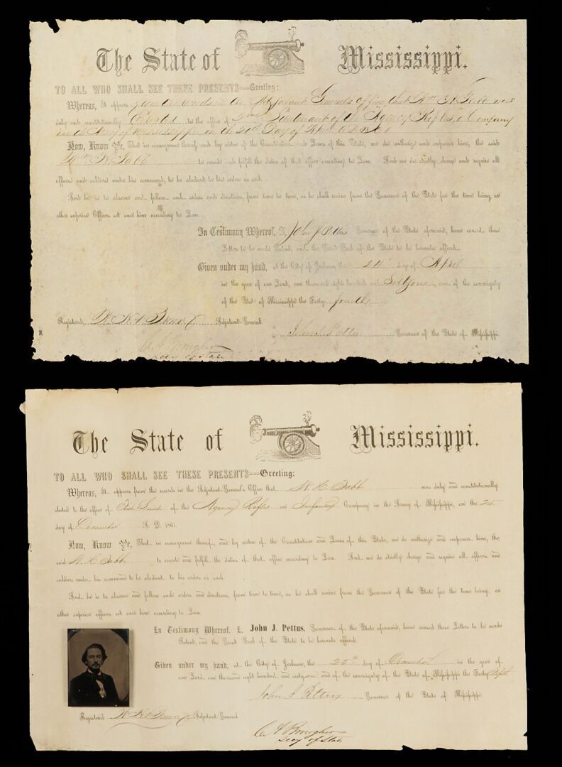 Lot 507: Archive of Capt. William Tabb of MS, CSA, Killed Atlanta